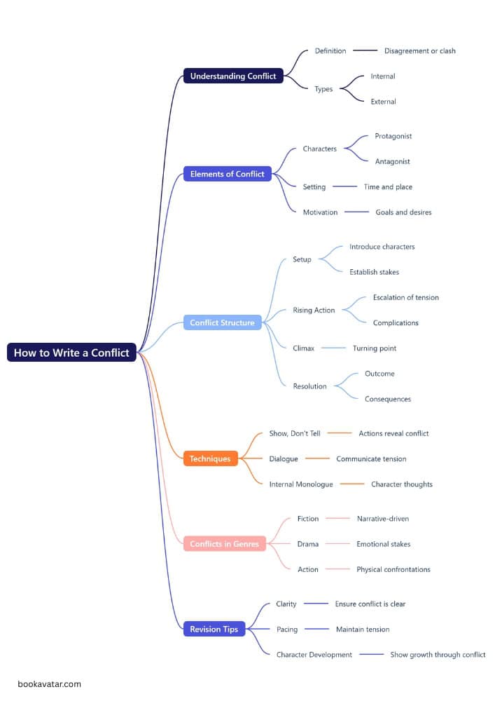Write A Conflict For Story - Mindmap