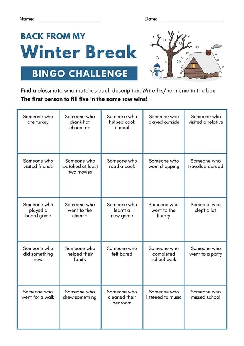 Winter Bingo Challenge
