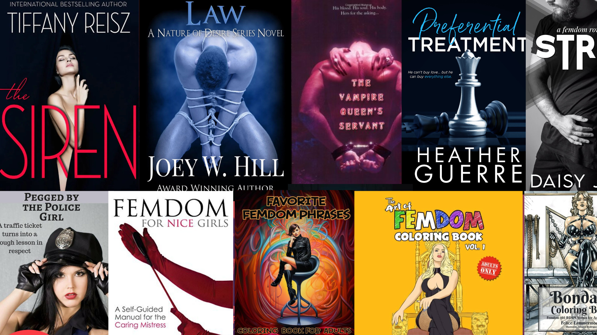 30 Femdom Books - Romance, Fantasy, Comic & Coloring Collection